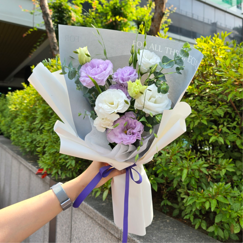 포에버 리시안셔스 라벤더 꽃다발 이미지 2
